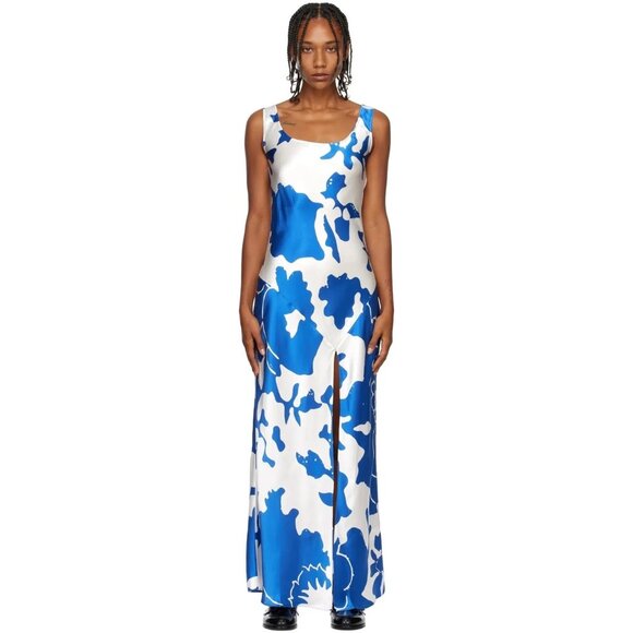 NEW SIR THE LABEL  Blue silk Esme Maxi Dress SIZE 2/ M - Picture 3 of 12